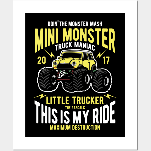 Mini Monster Truck Wall Art by OniSide